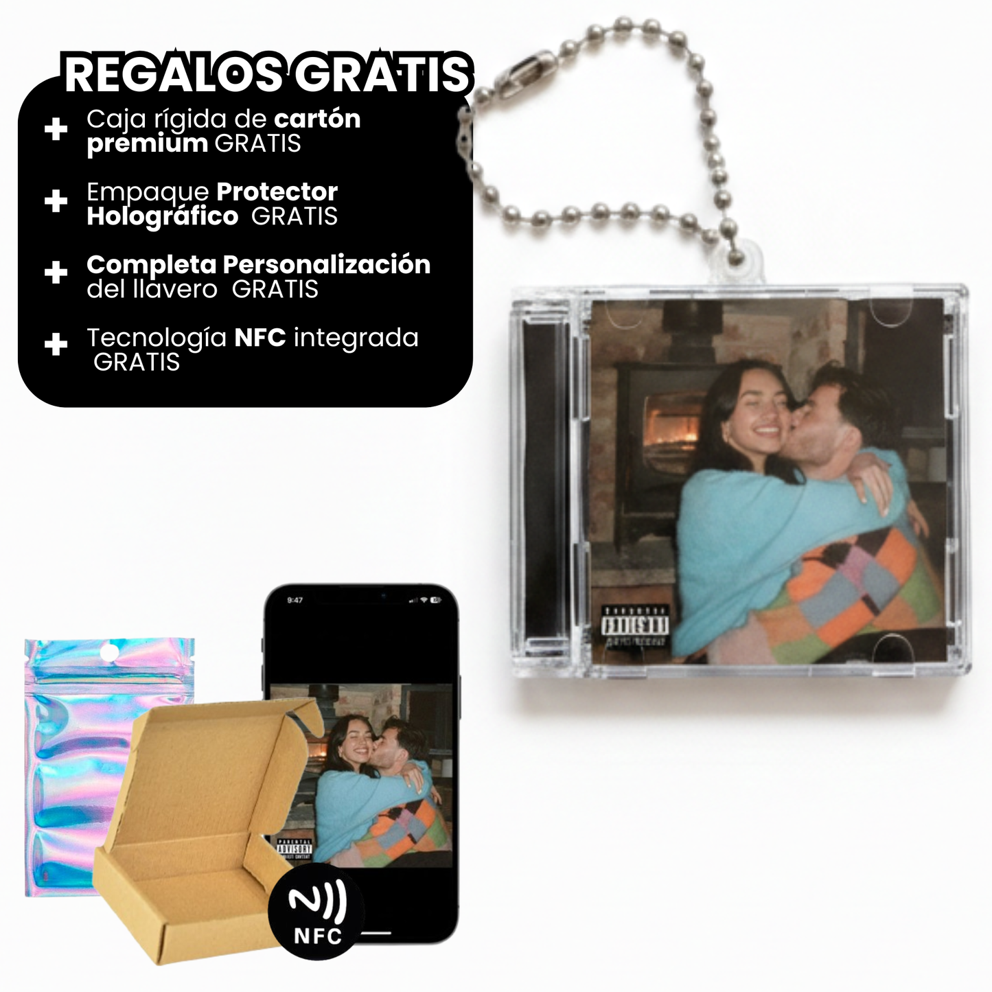 Llavero CD Personalizado con Album o Playlist NFC